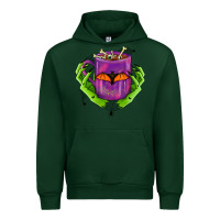 Forest Green Halloween Coffee Cup With Hands Urban Hoodie - FaDigitalArtStudio