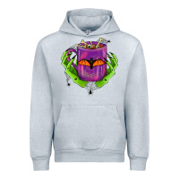 Heather Grey Halloween Coffee Cup With Hands Urban Hoodie - FaDigitalArtStudio