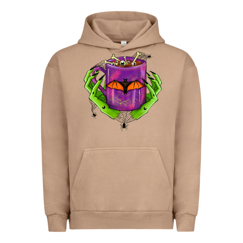Halloween Coffee Cup With Hands Urban Hoodie by FaDigitalArtStudio | Teevron