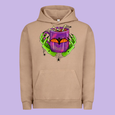 Halloween Coffee Cup With Hands Urban Hoodie Designed By Fadigitalartstudio