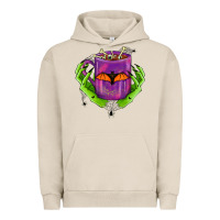 Pigment French Oak Halloween Coffee Cup With Hands Urban Hoodie - FaDigitalArtStudio