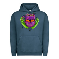 Pigment Midnight Navy Halloween Coffee Cup With Hands Urban Hoodie - FaDigitalArtStudio