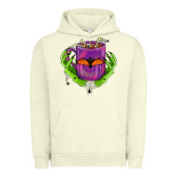 Pigment Pistachio Halloween Coffee Cup With Hands Urban Hoodie - FaDigitalArtStudio