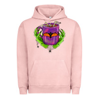 Pigment Salmon Halloween Coffee Cup With Hands Urban Hoodie - FaDigitalArtStudio