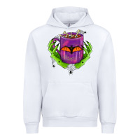White Halloween Coffee Cup With Hands Urban Hoodie - FaDigitalArtStudio