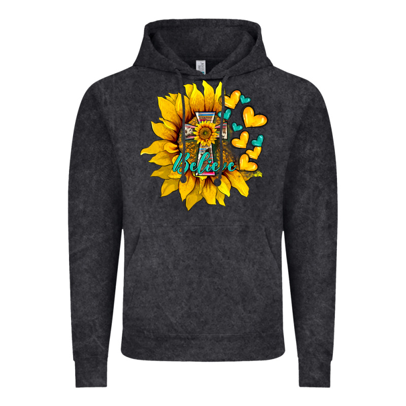 Western Sunflower  Cross Believe Vintage Hoodie by BarkalooDesign | Teevron