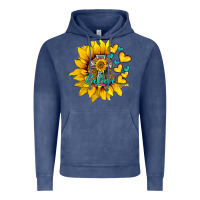 Vintage Denim western sunflower  cross believe Vintage Hoodie - BarkalooDesign
