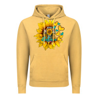 Vintage Mustard western sunflower  cross believe Vintage Hoodie - BarkalooDesign