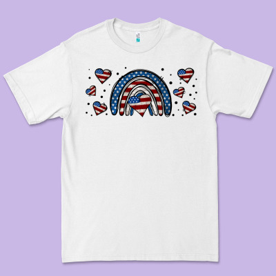 American Flag Rainbow 16oz Libbey Cup Premium Tee Designed By Hra Design Shop