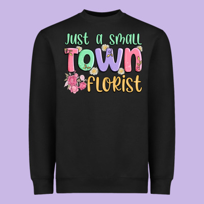 Just A Small Town Florist Heavyweight Sweatshirt Designed By Maliassmallbusiness