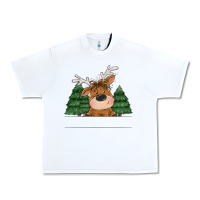 White Personalized Christmas deer Urban Heavy Tee - MaliasSmallBusiness