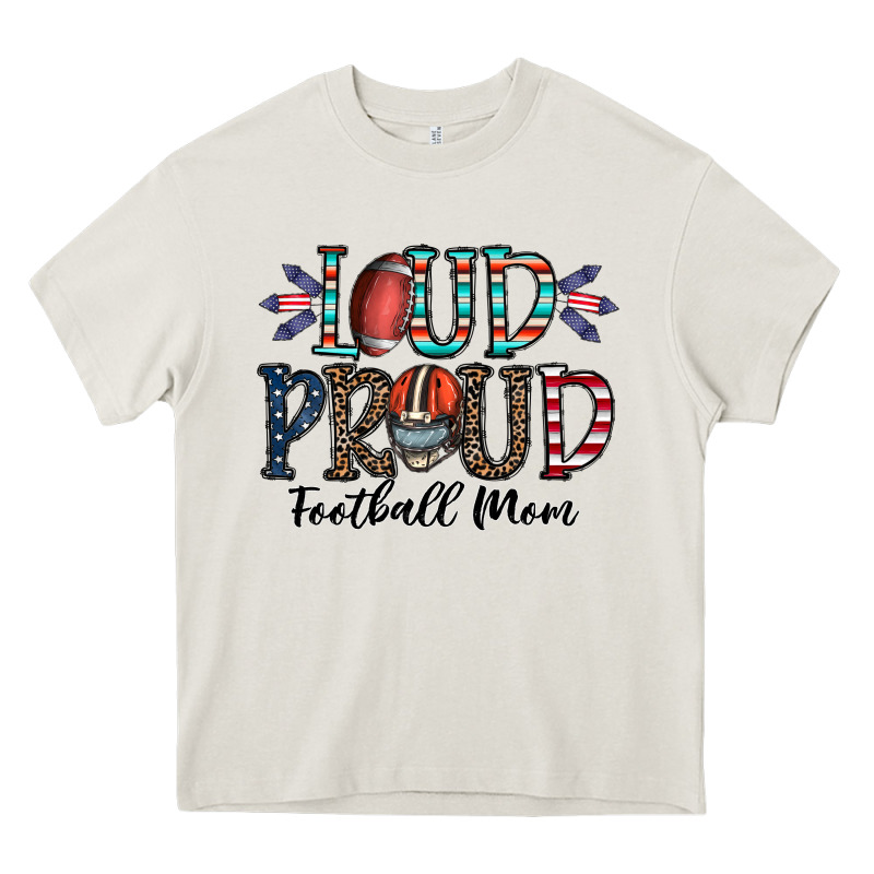 Loud Proud Football Mom Heavy Core Tee by CowhideDigitalArt | Teevron