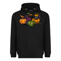 Black Black cat and pumpkin Heavyweight Hoodie - NancyCooperArtShop