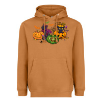Meerkat Black cat and pumpkin Heavyweight Hoodie - NancyCooperArtShop