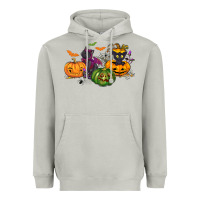 Moon Dust Black cat and pumpkin Heavyweight Hoodie - NancyCooperArtShop