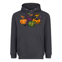 Smoke Black cat and pumpkin Heavyweight Hoodie - NancyCooperArtShop