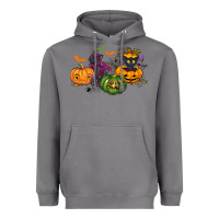 Storm Black cat and pumpkin Heavyweight Hoodie - NancyCooperArtShop