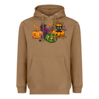 Toasted Coconut Black cat and pumpkin Heavyweight Hoodie - NancyCooperArtShop