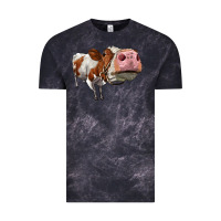 Cloud Black cute simmental cow Vintage Tee - LillyAllenDesigns