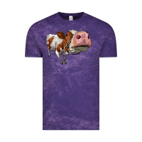 Cloud Purple cute simmental cow Vintage Tee - LillyAllenDesigns