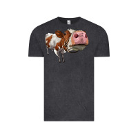 Vintage Black cute simmental cow Vintage Tee - LillyAllenDesigns