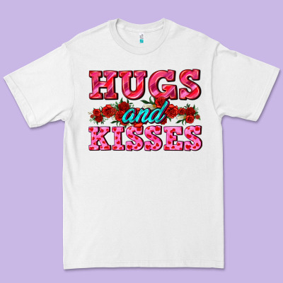 Hugs And Kisses Valentines Premium Tee Designed By Adodesignshop