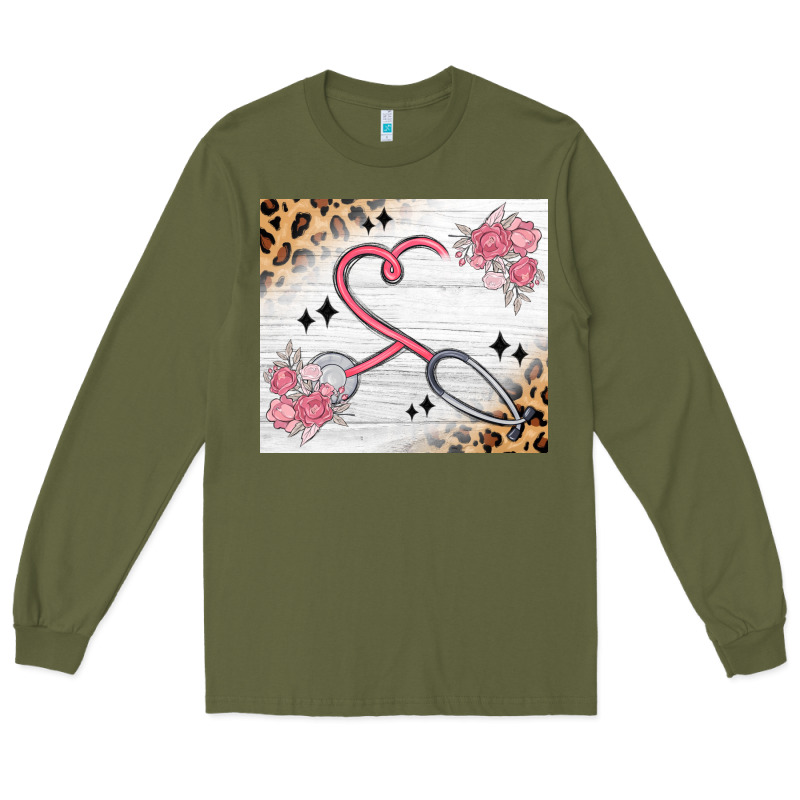 Customized Leopard Floral Nurse Long Sleeve Tee by MaliasSmallBusiness | Teevron