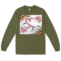 Army Green customized leopard floral nurse Long Sleeve Tee - MaliasSmallBusiness