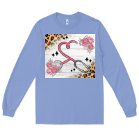 Colony Blue customized leopard floral nurse Long Sleeve Tee - MaliasSmallBusiness