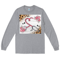Heather Grey customized leopard floral nurse Long Sleeve Tee - MaliasSmallBusiness