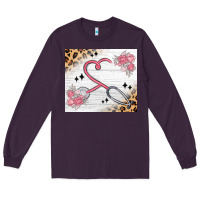 Plum customized leopard floral nurse Long Sleeve Tee - MaliasSmallBusiness