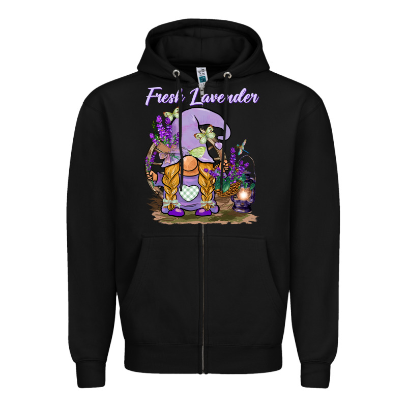 Fresh Lavender Gnome Zipper Hoodie by BarkalooDesign | Teevron