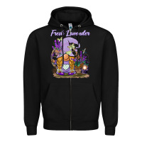 Black fresh lavender gnome Zipper Hoodie - BarkalooDesign