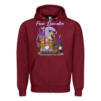 Burgundy fresh lavender gnome Zipper Hoodie - BarkalooDesign