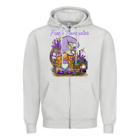 Dove Grey fresh lavender gnome Zipper Hoodie - BarkalooDesign