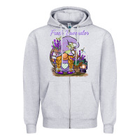 Heather Grey fresh lavender gnome Zipper Hoodie - BarkalooDesign
