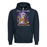 Navy fresh lavender gnome Zipper Hoodie - BarkalooDesign