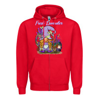 Red fresh lavender gnome Zipper Hoodie - BarkalooDesign