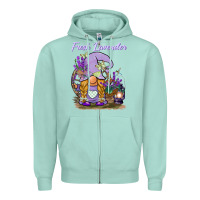Seafoam fresh lavender gnome Zipper Hoodie - BarkalooDesign