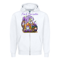 White fresh lavender gnome Zipper Hoodie - BarkalooDesign