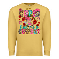 Antique Gold Cupid find me a cowboy Valentine's Day Premium Sweatshirt - HowdyJamesFarm