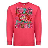 Cardinal Cupid find me a cowboy Valentine's Day Premium Sweatshirt - HowdyJamesFarm