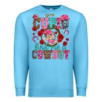 Ocean Blue Cupid find me a cowboy Valentine's Day Premium Sweatshirt - HowdyJamesFarm