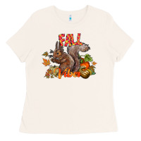 Bone Fall Vibes Squirrel Ladies Tee - CowhideDigitalArt
