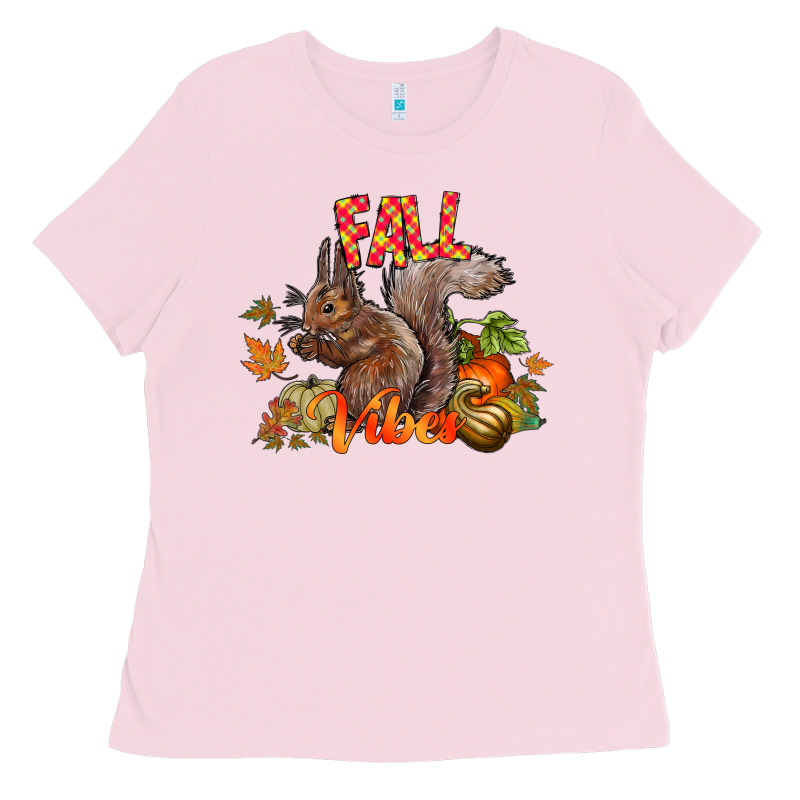 Fall Vibes Squirrel Ladies Tee by CowhideDigitalArt | Teevron