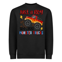 Black just a boy who loves monster trucks Heavyweight Sweatshirt - MaliasSmallBusiness