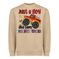 Just A Boy Who Loves Monster Trucks Heavyweight Sweatshirt | Teevron