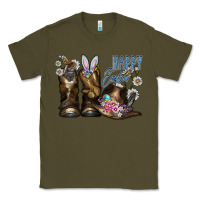 Army Green Happy Easter Classic Tee - CowhideDigitalArt