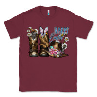 Burgundy Happy Easter Classic Tee - CowhideDigitalArt