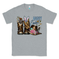 Heather Grey Happy Easter Classic Tee - CowhideDigitalArt